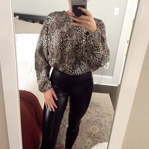 ZARA Animal Print Bubble Sweater